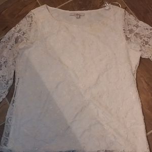 Lace flower white top